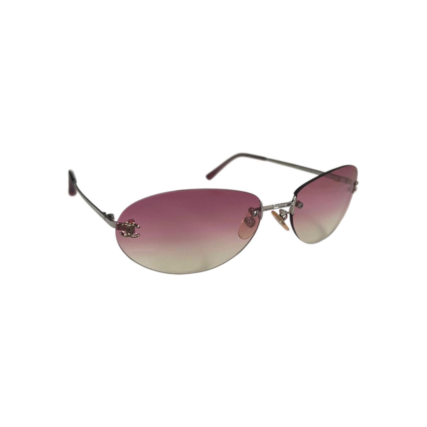 CHANEL RIMLESS PINK SUNGLASSES
