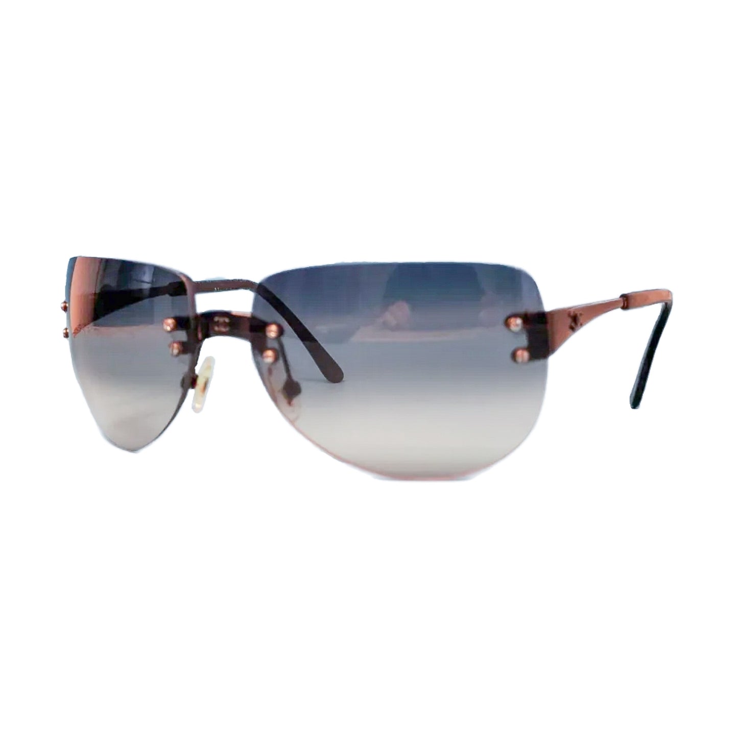 CHANEL RIMLESS OVAL SUNGLASSES