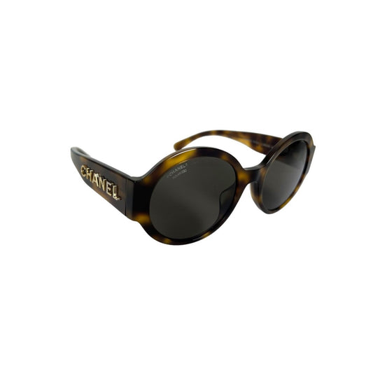 CHANEL TORTOISE ROUND SUNGLASSES