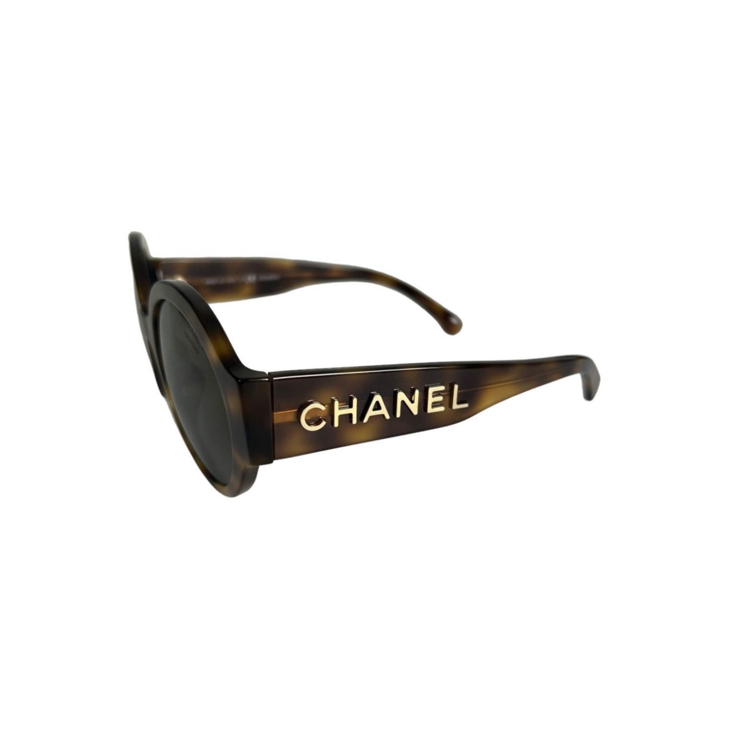 CHANEL TORTOISE ROUND SUNGLASSES